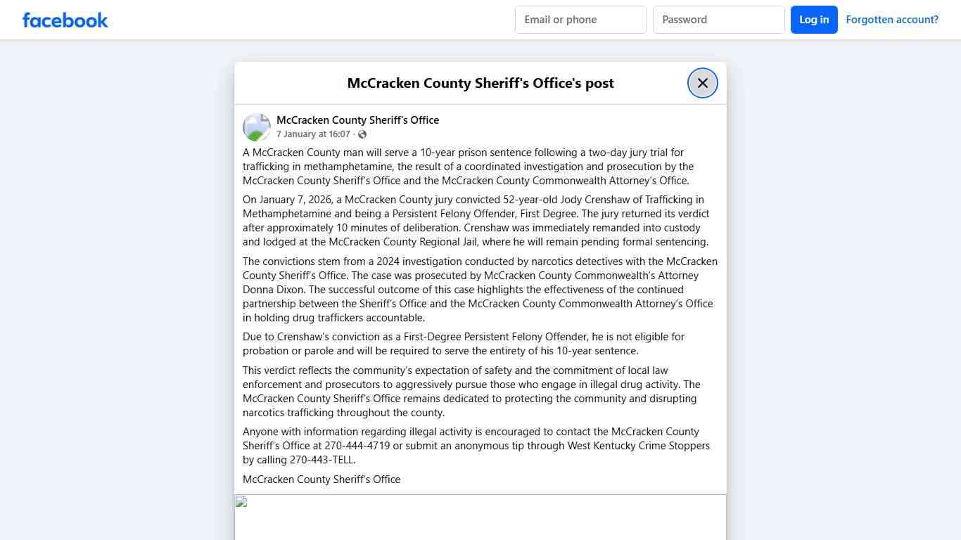 A McCracken County man... - McCracken County Sheriff's Office Facebook